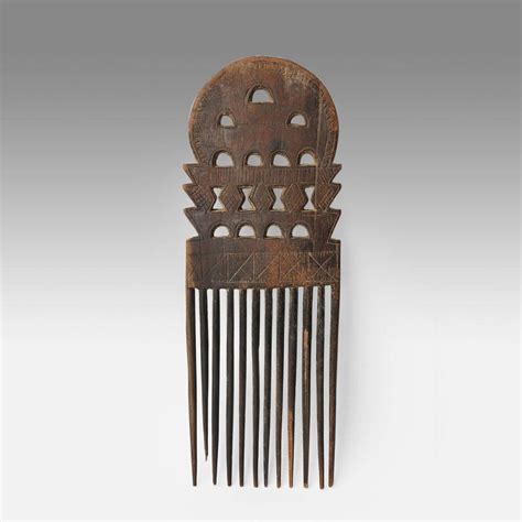 Large Ashanti African Carved Wood Tribal Comb Ghana Auction