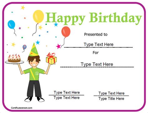 Birthday-Certificate-For-Kids-Easy-Doc | Certificate Templates