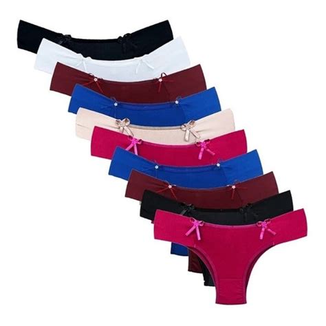 10 Calcinhas Tanga Lycra Lisa Lingerie Atacado Revendedora Shopee Brasil