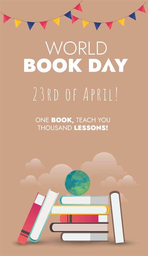 World Book Day Happy World Book Day 2023 Celebration Poster With Pile