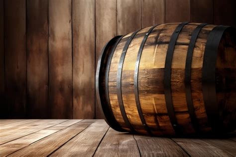 Premium Ai Image Wood Whiskey Barrel Mockup Old Dark Generate Ai