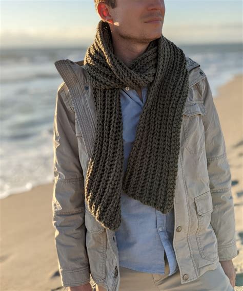 Crochet Patterns Galore Classic Ribbed Mens Crochet Scarf