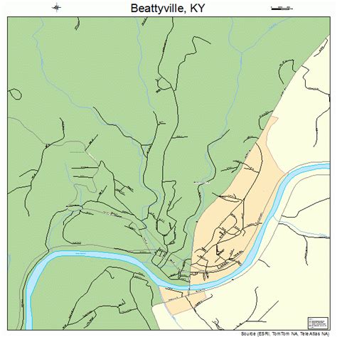 Beattyville Kentucky Street Map 2104546