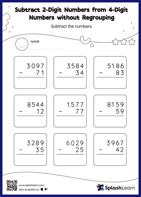 Two Digit Subtraction No Regrouping Worksheet Have Fun Teaching