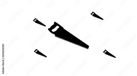 Zoom In And Out Animation The Hand Saw Symbol Large Black Symbol In
