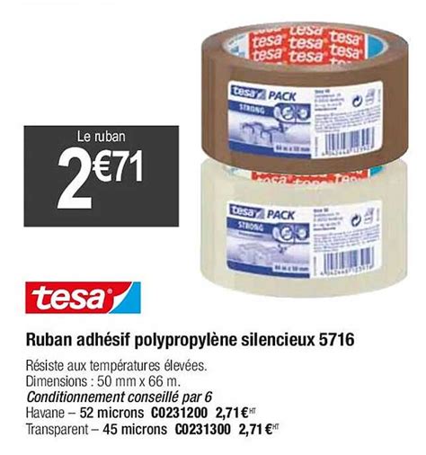 Promo Ruban Adh Sif Polypropyl Ne Silencieux Tesa Chez Plein Ciel