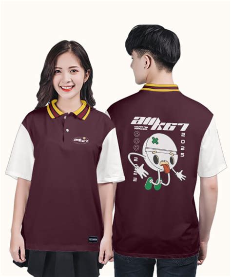 Áo Lớp Polo Uni Bst Pill Màu Nho Trắng Panda Uniform