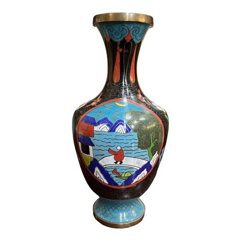 Late 19th Century Antique Cloisonne Vase Stamped China Chairish