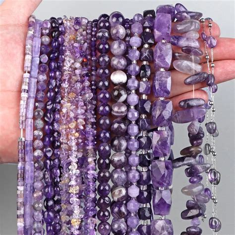 Perles En Pierre D Am Thyste Naturelle Quartz Violet Cristal Irr Gulier