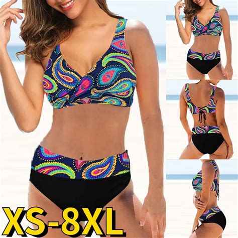 Summer Women S High Waist Swimsuit Two Piece Bikini Suit Women S Tight