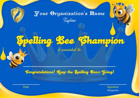 Spelling Bee Spelling Bee Certificate Template Postermywall