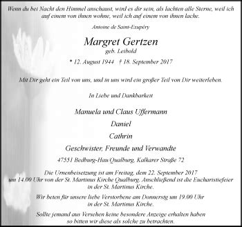 Alle Traueranzeigen für Margret Gertzen trauer rp online de