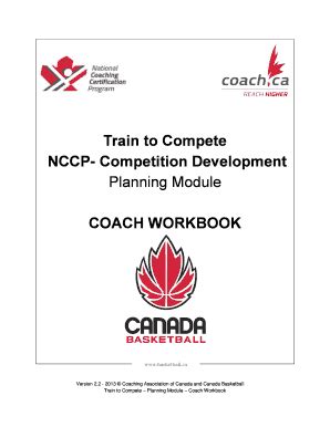 Fillable Online Train To Compete NCCP Competition Development