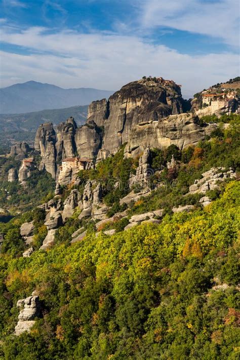 Vertical Landscape View Of The Monasteries And Rock Formations Of