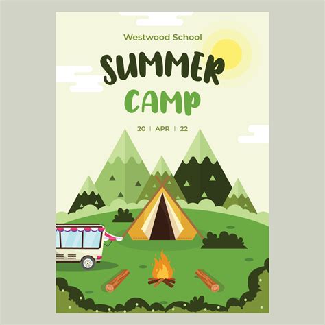 Camping Poster Vector Art Icons And Graphics For Free Download