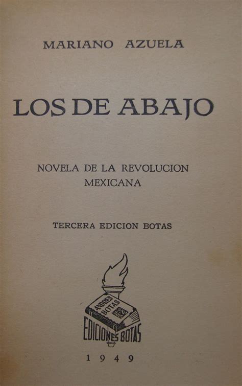 Los De Abajo Novela De La Revolución Mexicana de Mariano Azuela Muy