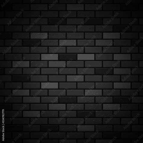 Black brick wall pattern background surface, vector illustration. Stone ...