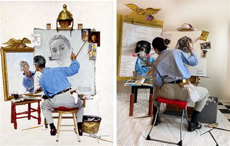 Norman Rockwell Self Portrait Painting