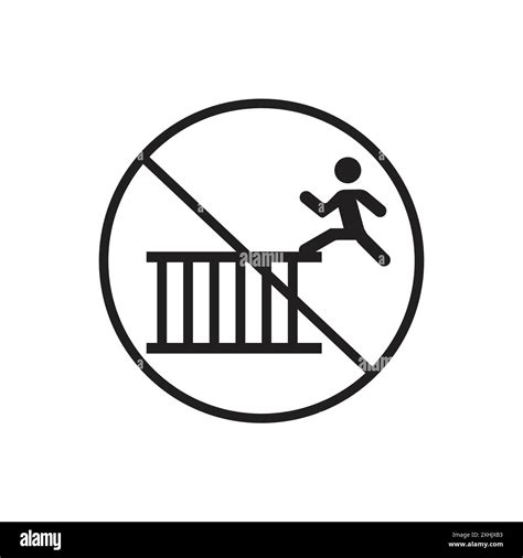 Do Not Climb Sign Black Line Art Vector In Black And White Outline Set