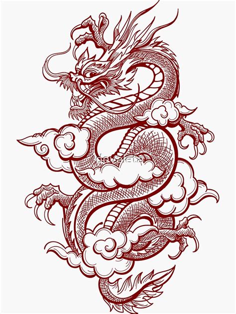 Traditional Chinese Dragon Sticker For Sale By Devaleta Redbubble