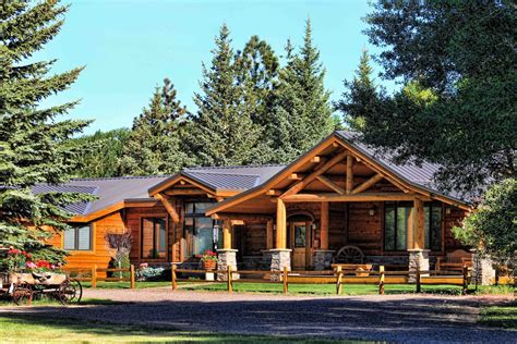 Conventional Home With Log Accents In Centennial Wyoming Deerwood