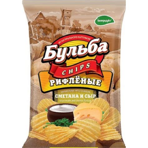 Чипсы Бульба Рифленые со Вкусом Сметаны И Сыра 75 гр