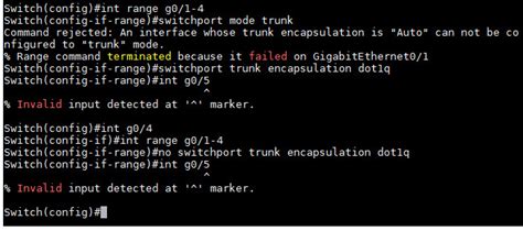 Command rejected: An interface whose trunk encapsulation is "Auto" can ...
