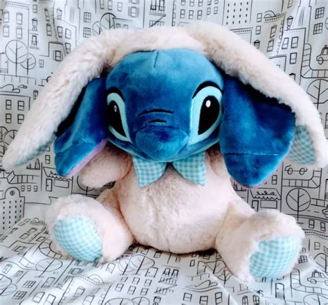 Stitch Plush Easter Bunny Disney Lilo And Stitch Blue Alien Rabbit Tail