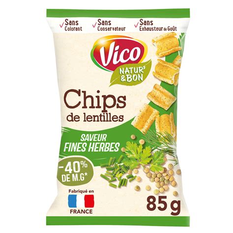 Chips de lentilles fines herbes VICO le sachet de 85g à Prix Carrefour