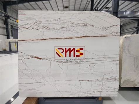 White Polished Finish Golden Spider Marble Slab Thickness 18 Mm At