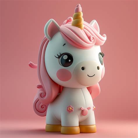 Premium Photo A White Unicorn With Pink Hair And Pink Hair Is