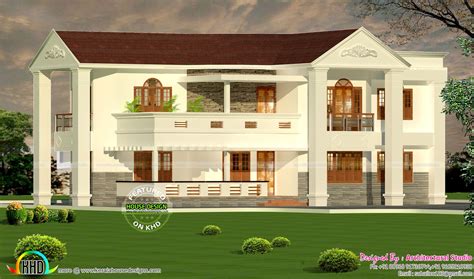 Colonial Mix 4 Bedroom 2600 Sq Ft Home Kerala Home Design And Floor