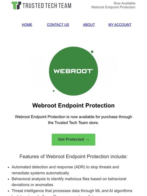 Trusted Tech Team Now Available Webroot Endpoint Protection Milled