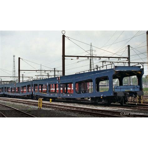 2 wagons porte autos DD DEV 66 livrée bleue Sncb JOUEF HJ4190