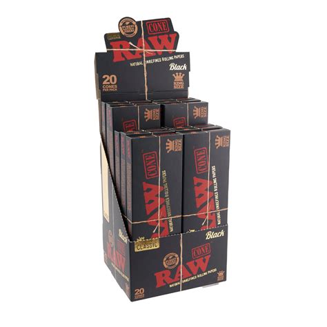 Raw Cone Classic King Size Black 20ct Pack 12 Pack Per Box Empire