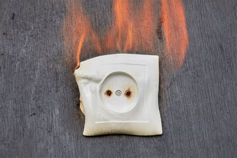 Naked Flame In Premises Ignitions Of Socket In Power Supply Stock