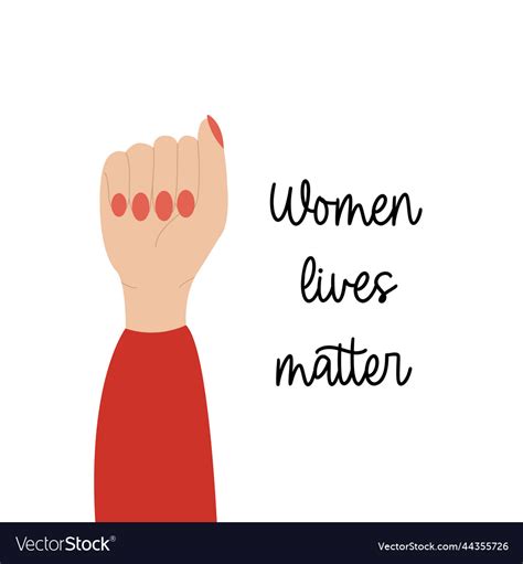 Women Lives Matter With Hand Sign Royalty Free Vector Image