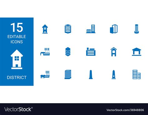 District icons Royalty Free Vector Image - VectorStock