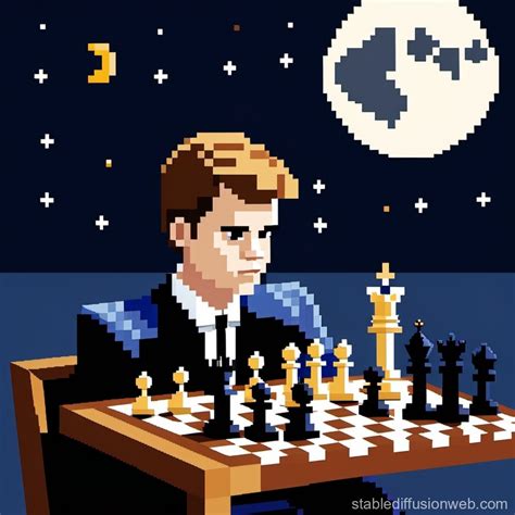 Magnus Carlsen's Lunar Chess Game | Stable Diffusion Online