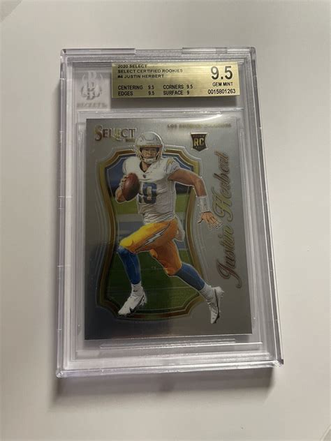 Justin Herbert 2020 Select Certified Rookies Rc Bgs 95 Ebay