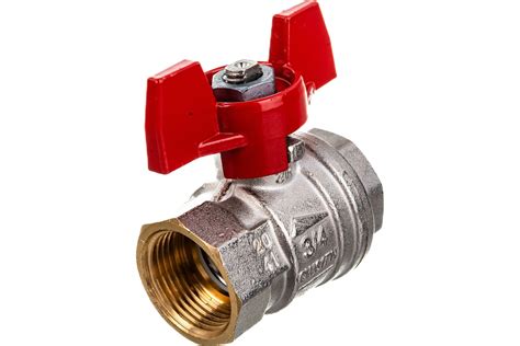 Шаровой кран RuB, 3/4" DN20 PN40, ВР-ВР, серия MILANO (S.90), бабочка ...