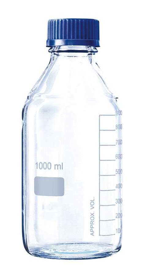 Abg Borosilicate Glass Reagent Bottle With Screw Cap 1000 Ml White