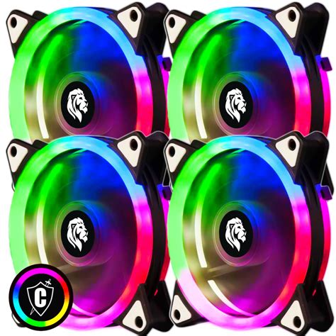 Kit Cooler Fan Led Rgb Mm Cm Gabinete Pc Gamer Ventoinha Faz A