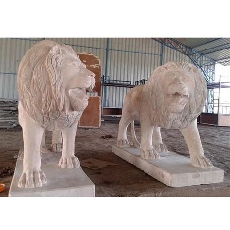Marble Lion Statue - Crafti Bazaar