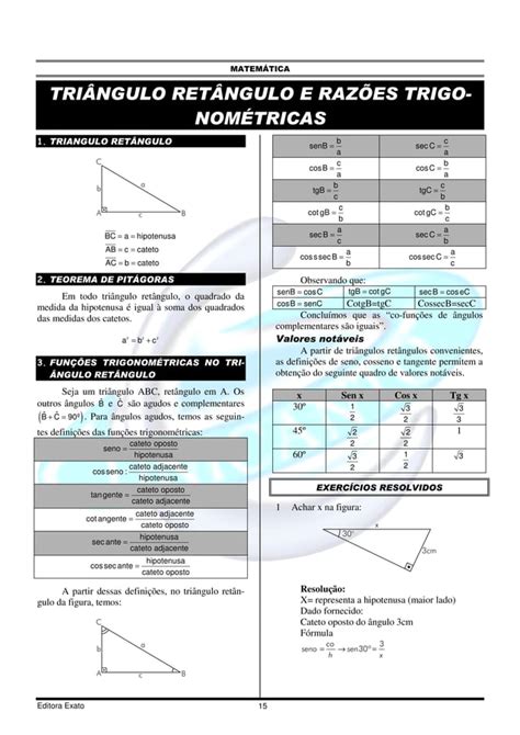 Apostila 001 Triangulo Retangulo Pdf