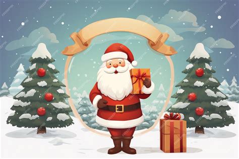 Premium Ai Image A Cartoon Of A Santa Holding A Present