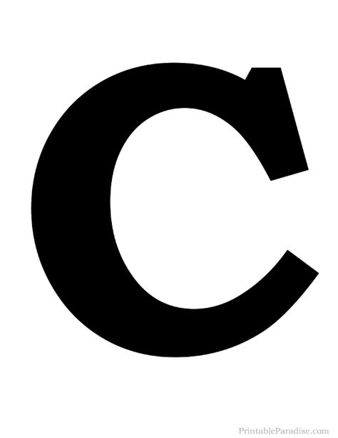 Printable Letter C Silhouette Print Solid Black Letter C