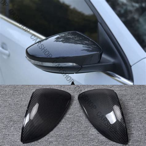 For Vw Golf 7 Gti Mk7 15 18 Carbon Fiber Door Side Mirror Cover Cap Replacement Ebay