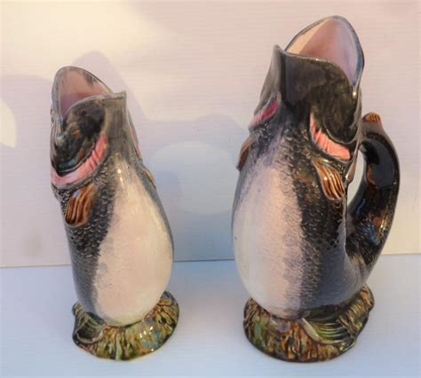 Buy Pair Of Majolica Pottery Fish Vases From Antique Effects Ballarat