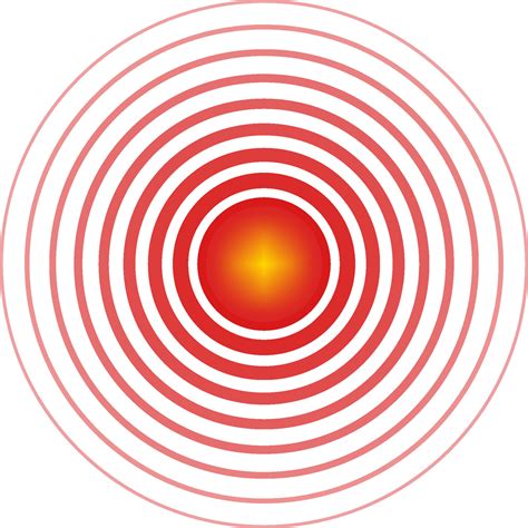 Sign Symbol Epicenter Pain Localization Red Circles With Yellow Center